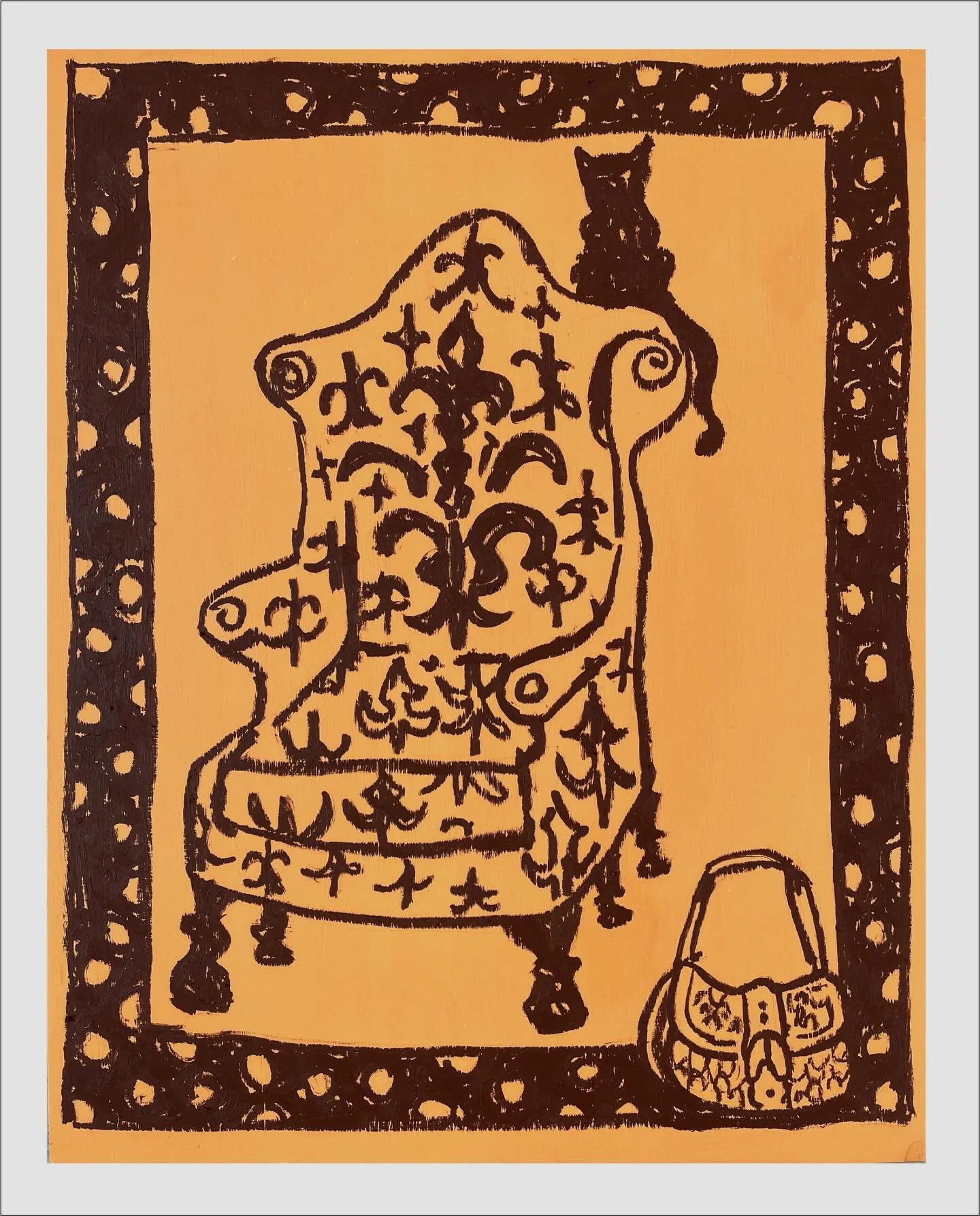 we put our money in the kitty and now shes rich
oil bar on plywood
70cm x 55cm 
2025