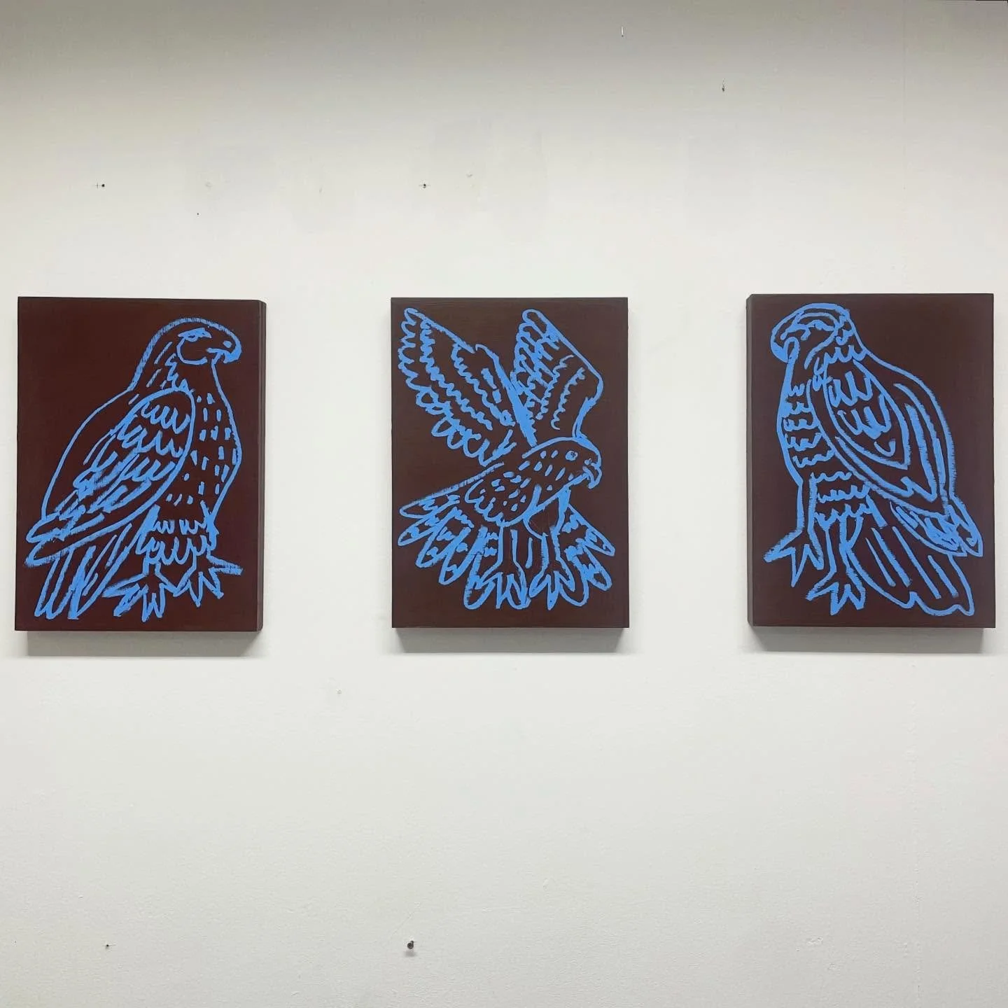 bird of prey 1, 2 and 3
oil bar on ply
2025