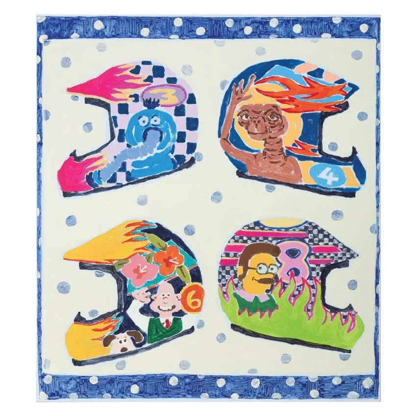 helmets - 30cm x 30cm square art print
