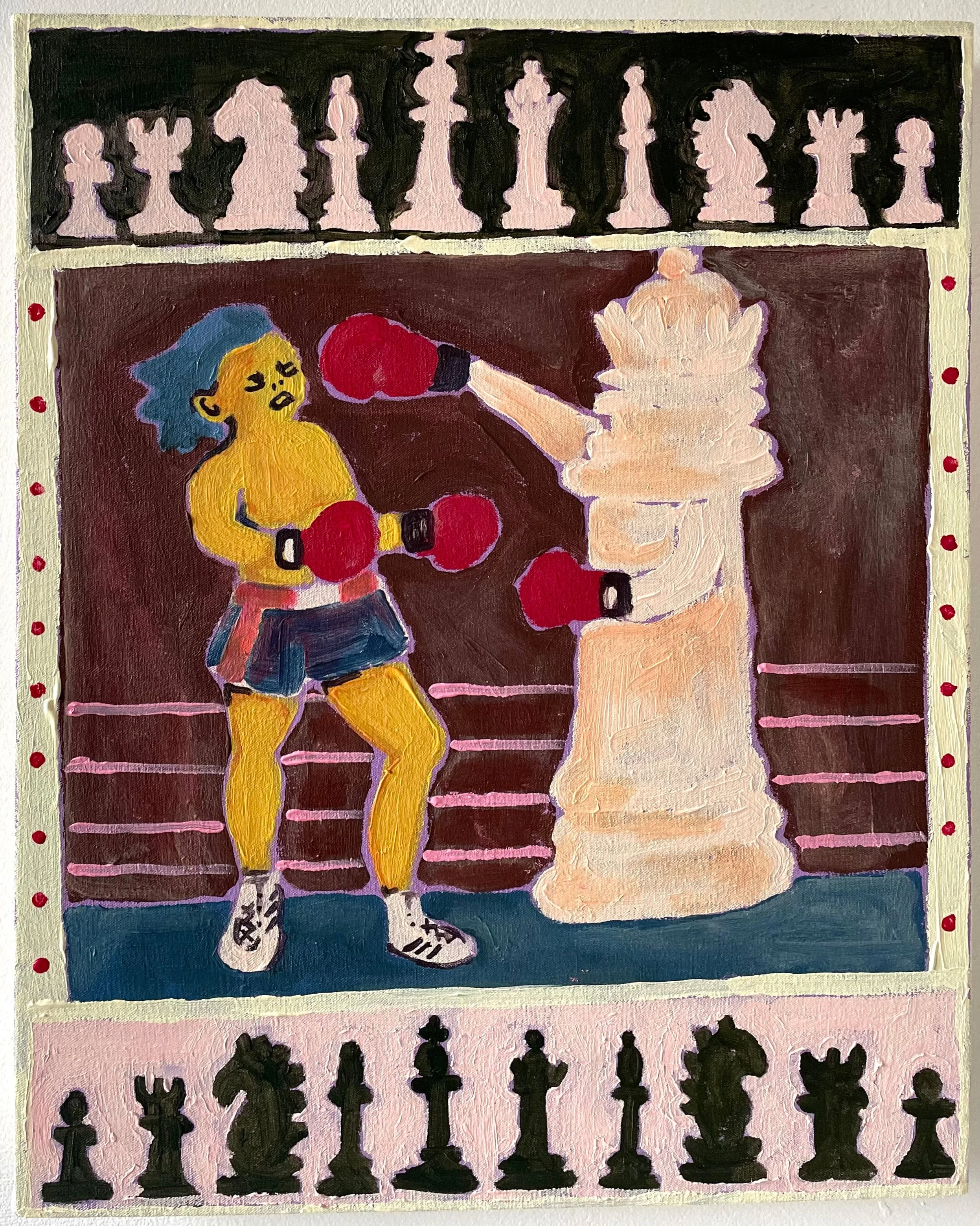 a painting about trying to learn to play chess
acrylic on canvas
40cm x 50cm
2026