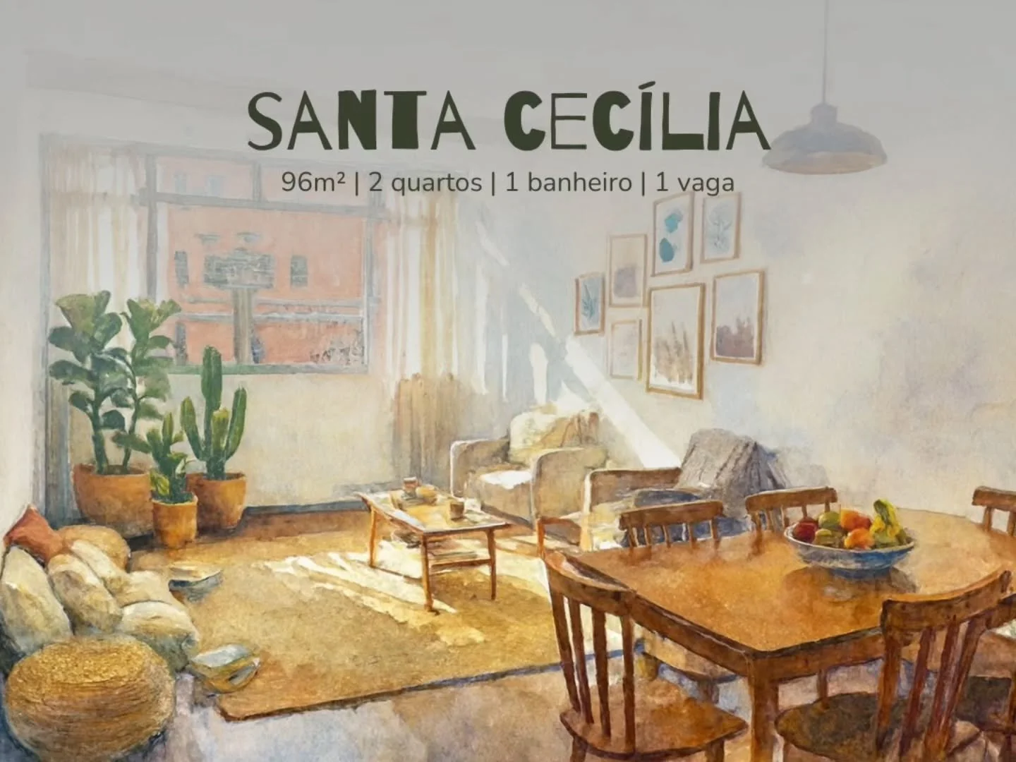 Este apartamento de 96m&sup2; combina amplitude e charme em cada detalhe. 
Com p&eacute;-direito alto, ventila&ccedil;&atilde;o cruzada e piso de madeira, oferece um ambiente acolhedor e cheio de personalidade.

A sala convida ao aconchego, enquanto 