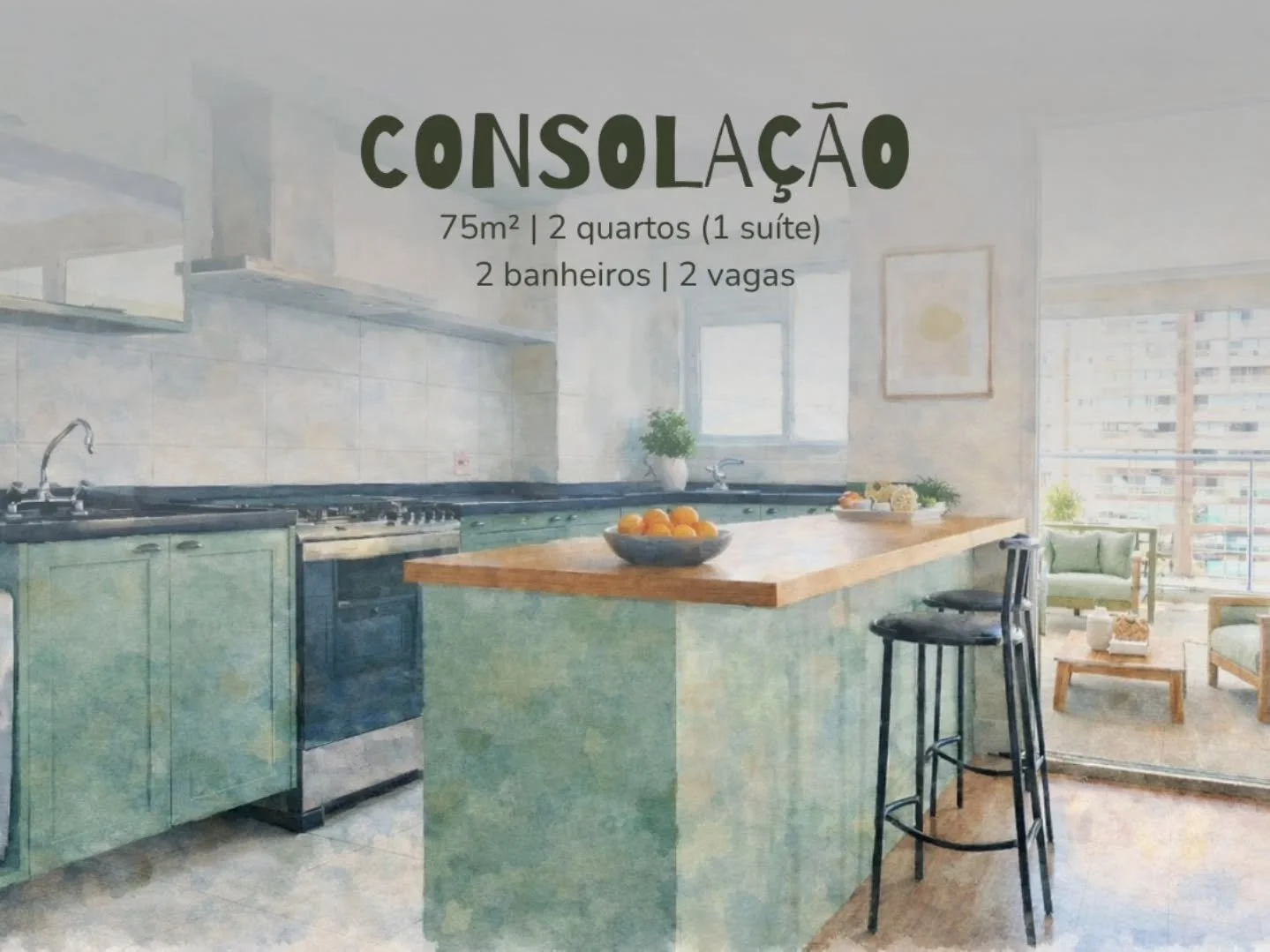 Este lar-i-deal de 75m&sup2; foi pensado para oferecer conforto e praticidade em cada detalhe. A planta funcional acomoda bem quem mora sozinho ou em fam&iacute;lia, com dois quartos &ndash; sendo uma su&iacute;te &ndash; e banheiros ventilados. A sa