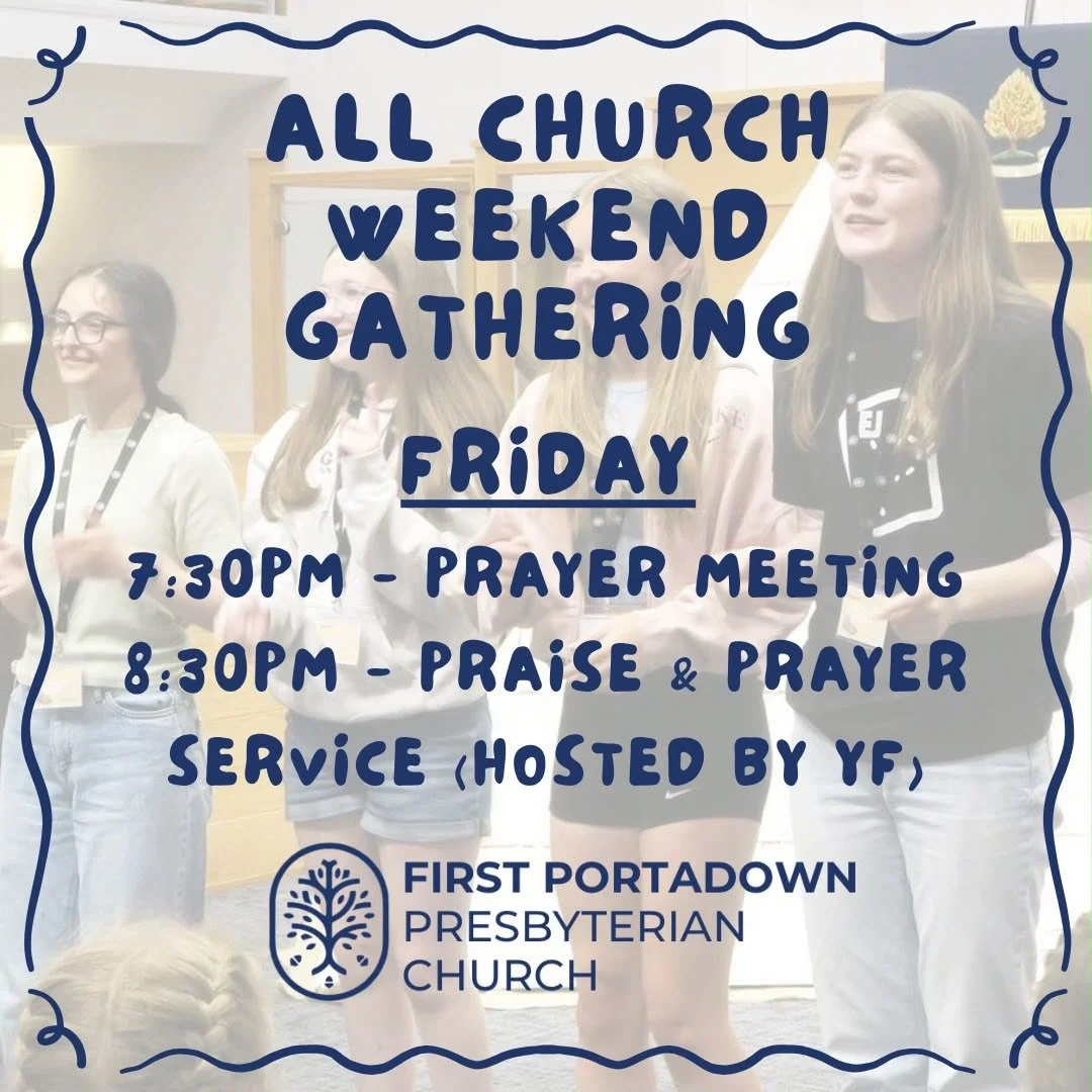 We are so excited to be gathering together this weekend as a church family for our &lsquo;All Church Weekend Gathering&rsquo;!

Tonight we are starting off with our regular Prayer Meeting followed by a Praise &amp; Prayer service hosted by our except