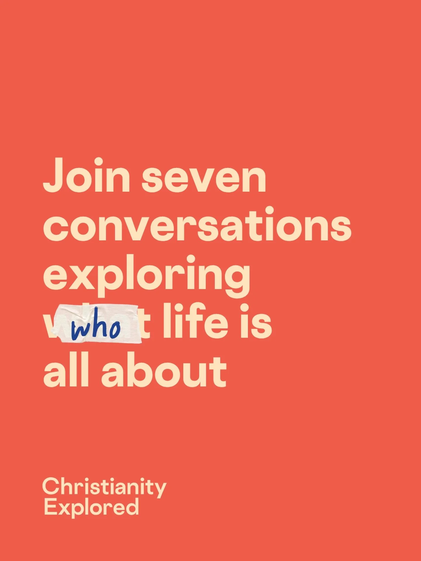 You&rsquo;re invited!

We are excited to, once again, run the Christianity Explored course.

What is it? 
Christianity Explored is a space to think through the big questions about life,
identity and purpose.
To answer these questions fully, we believ