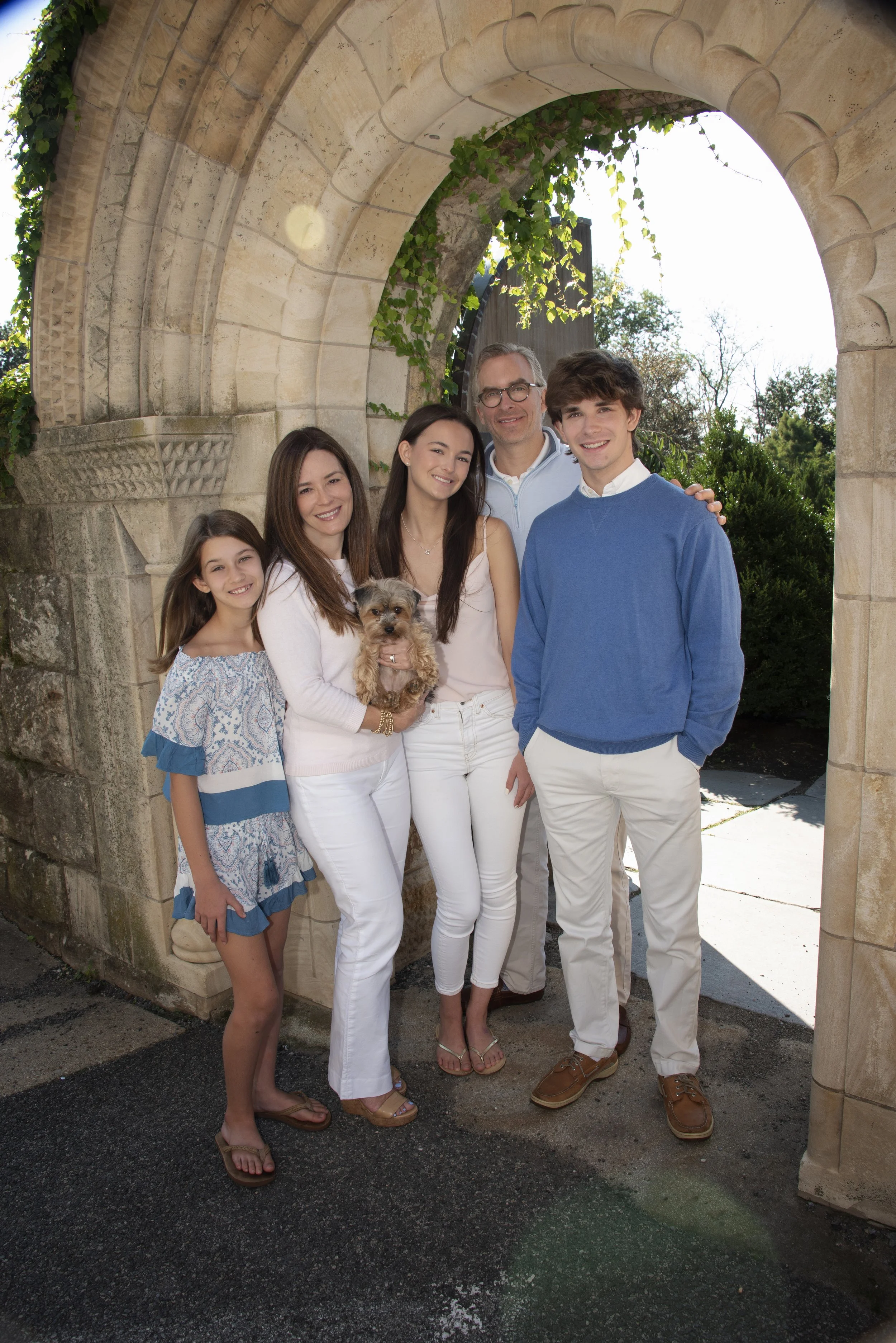 family portrait with dog  washington dc