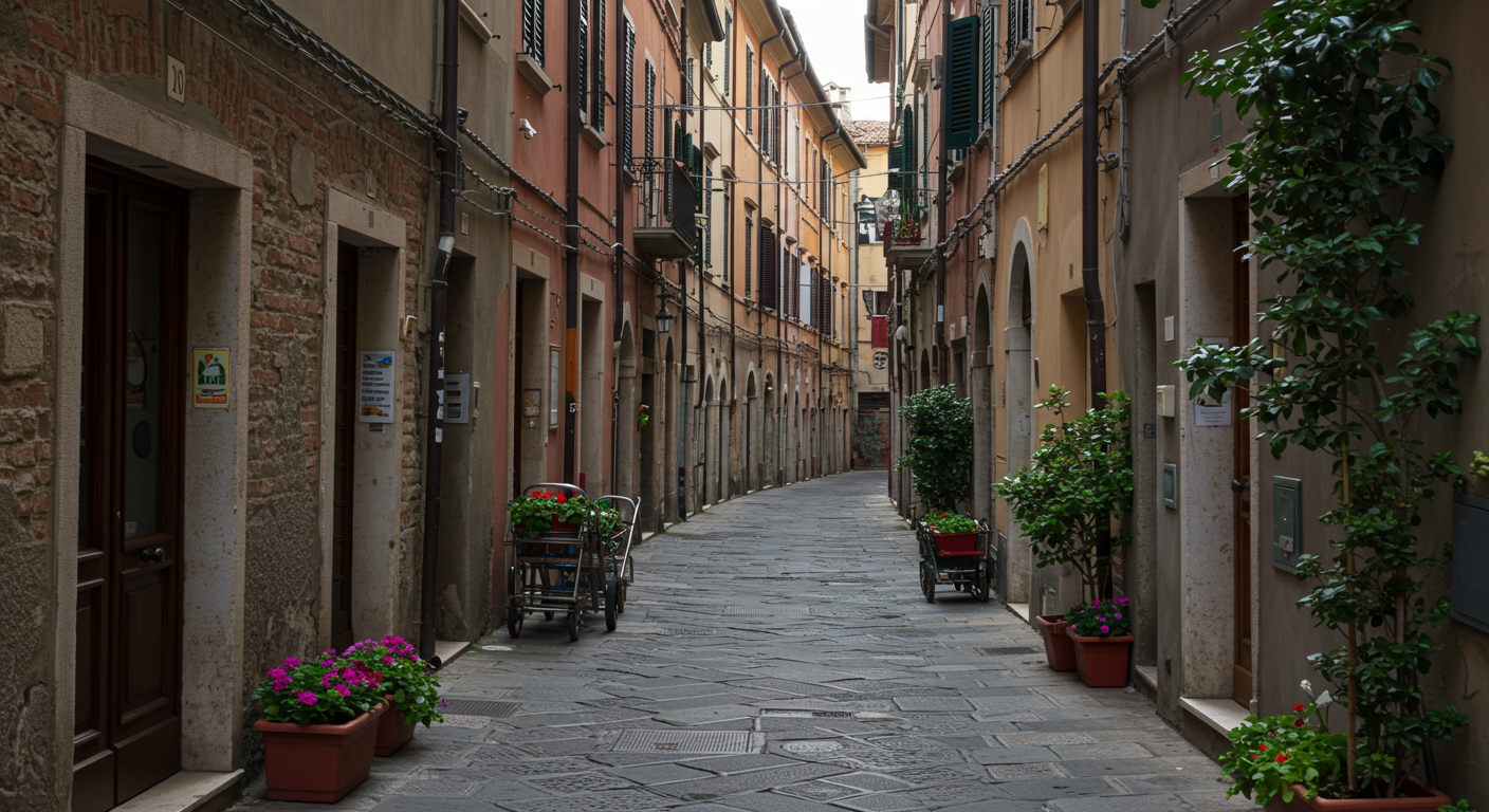 A street on a group itinerary