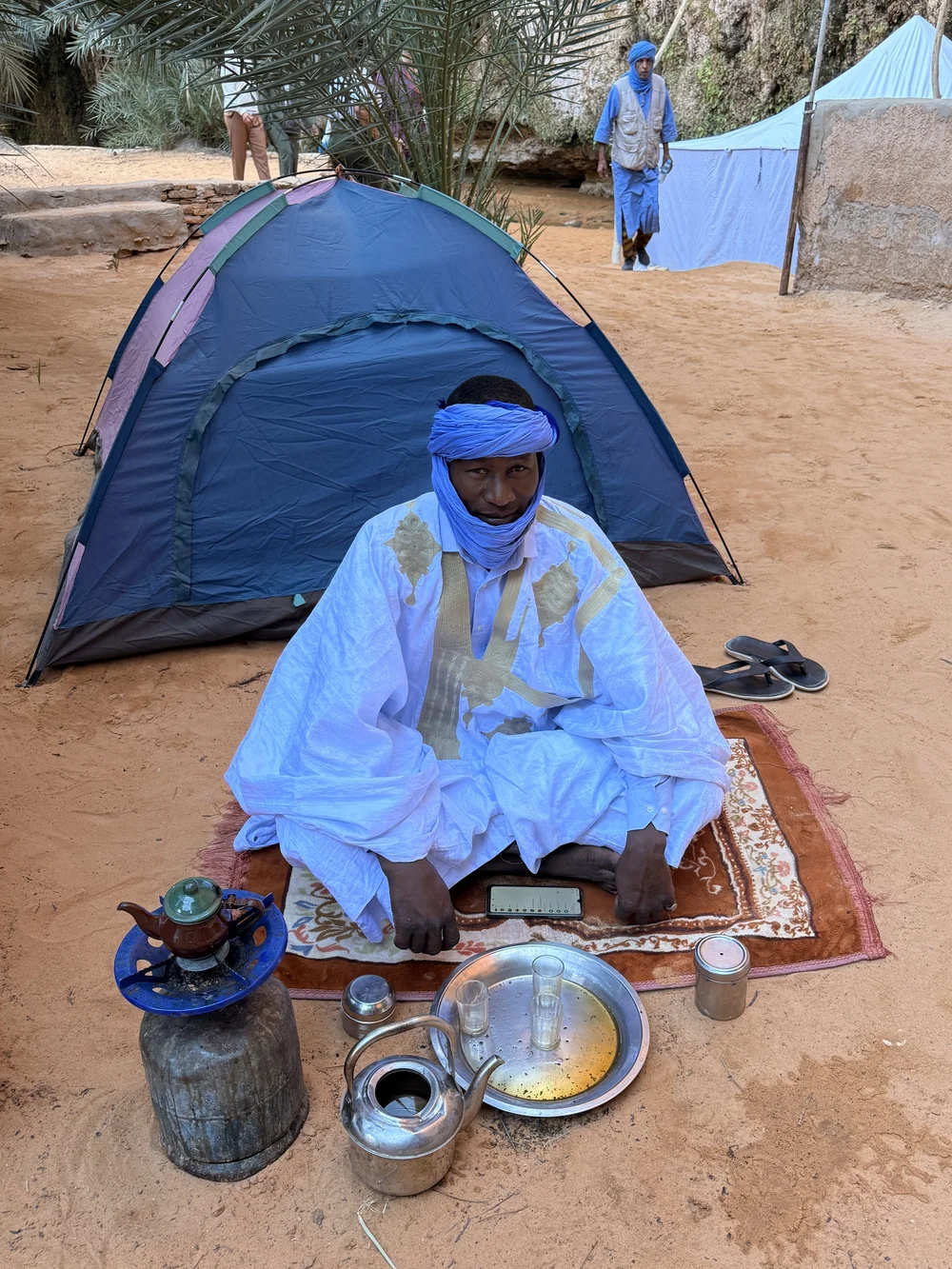 Tea poured at camp