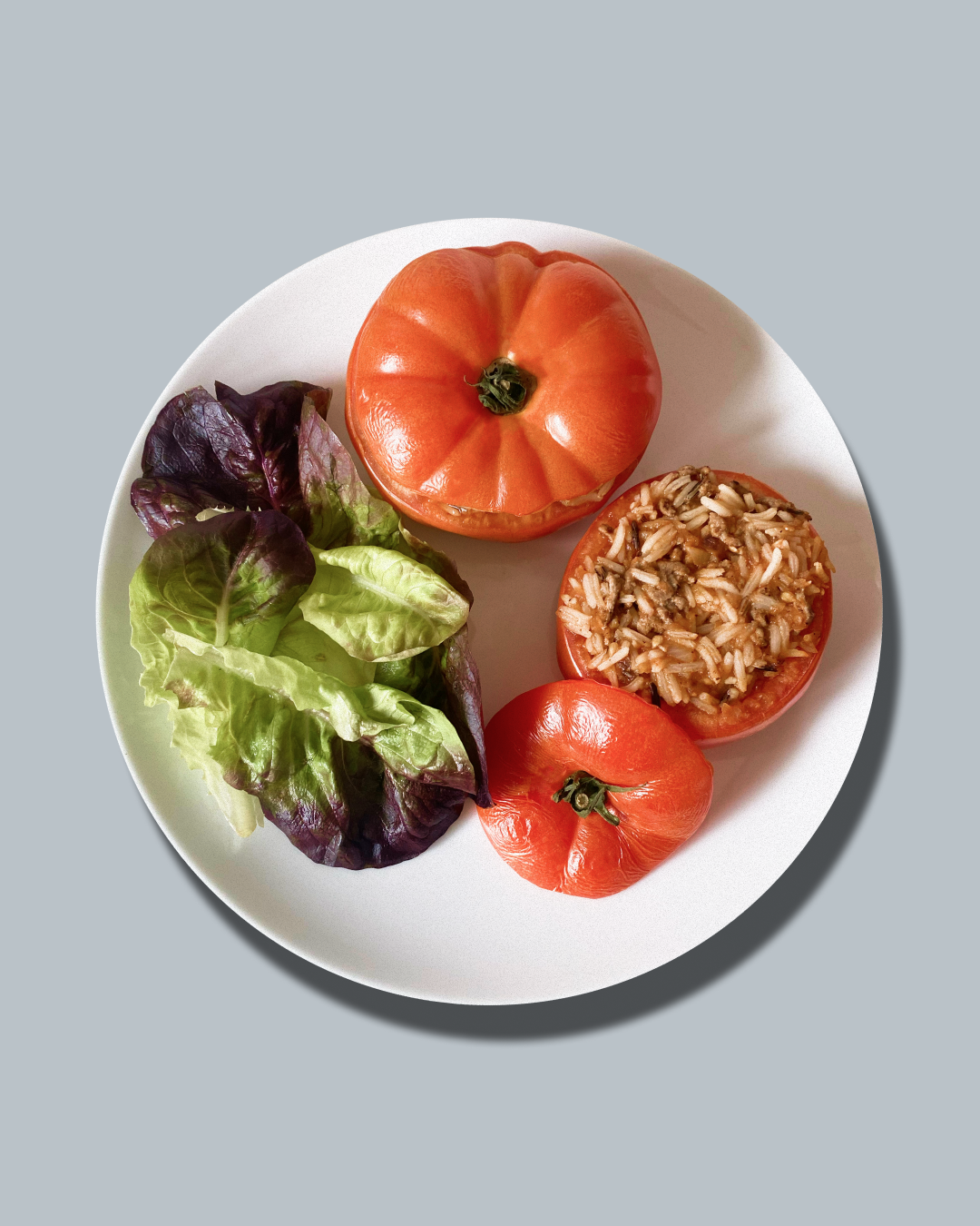 Giant Stuffed Tomatoes with Lamb &amp; Rice