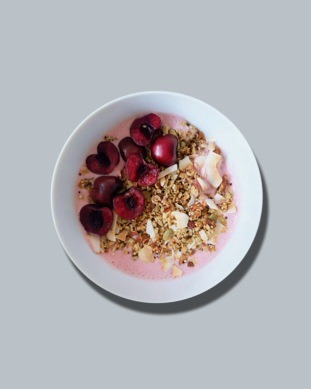Cherry Granola with Pink Mylk