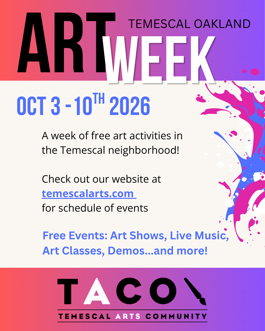 Temescal Oakland Art Week