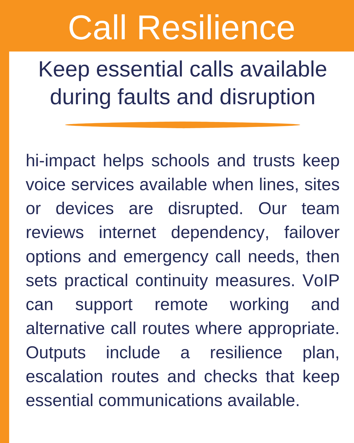 Call Resilience