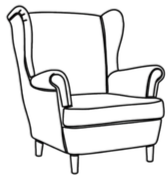 Logo sophrologie, illustration d'une fauteuil confortable pour se relaxer