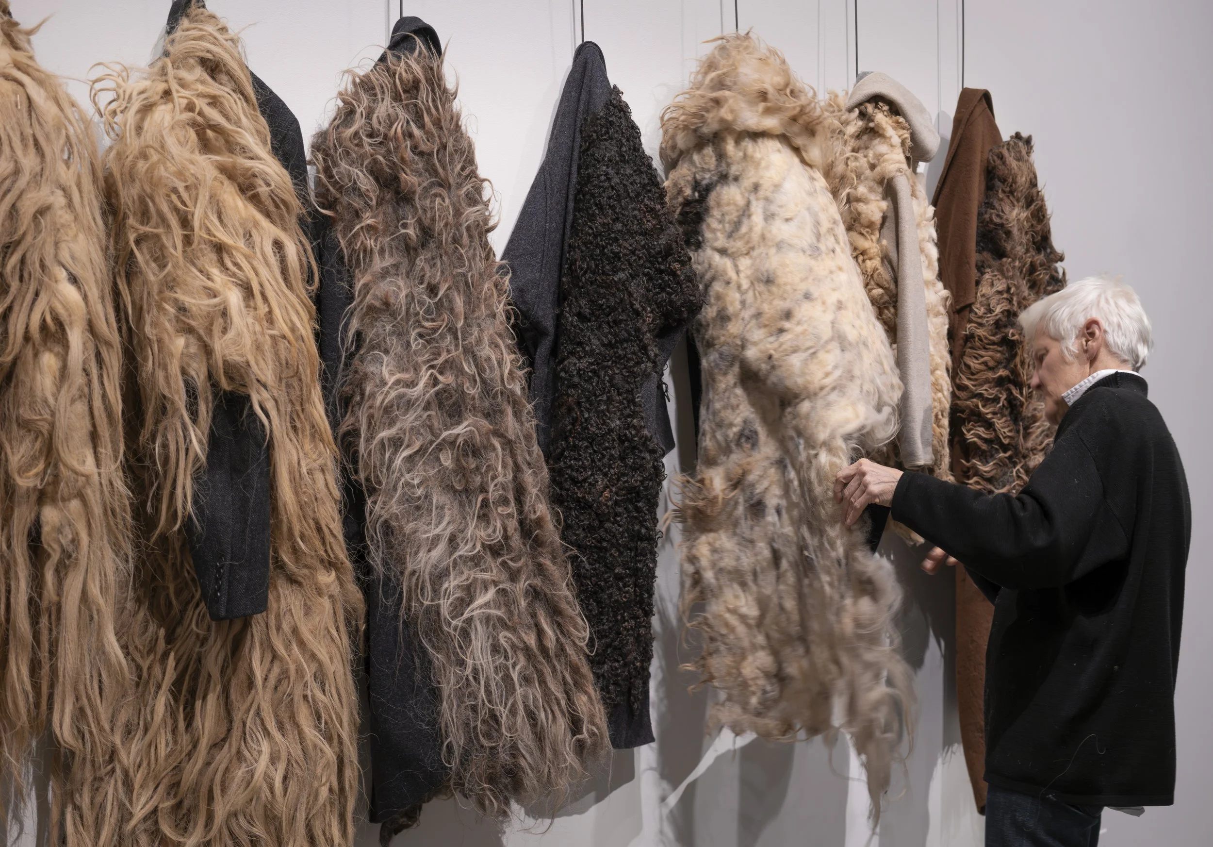  Ann Hamilton installing for Woven Histories 2024