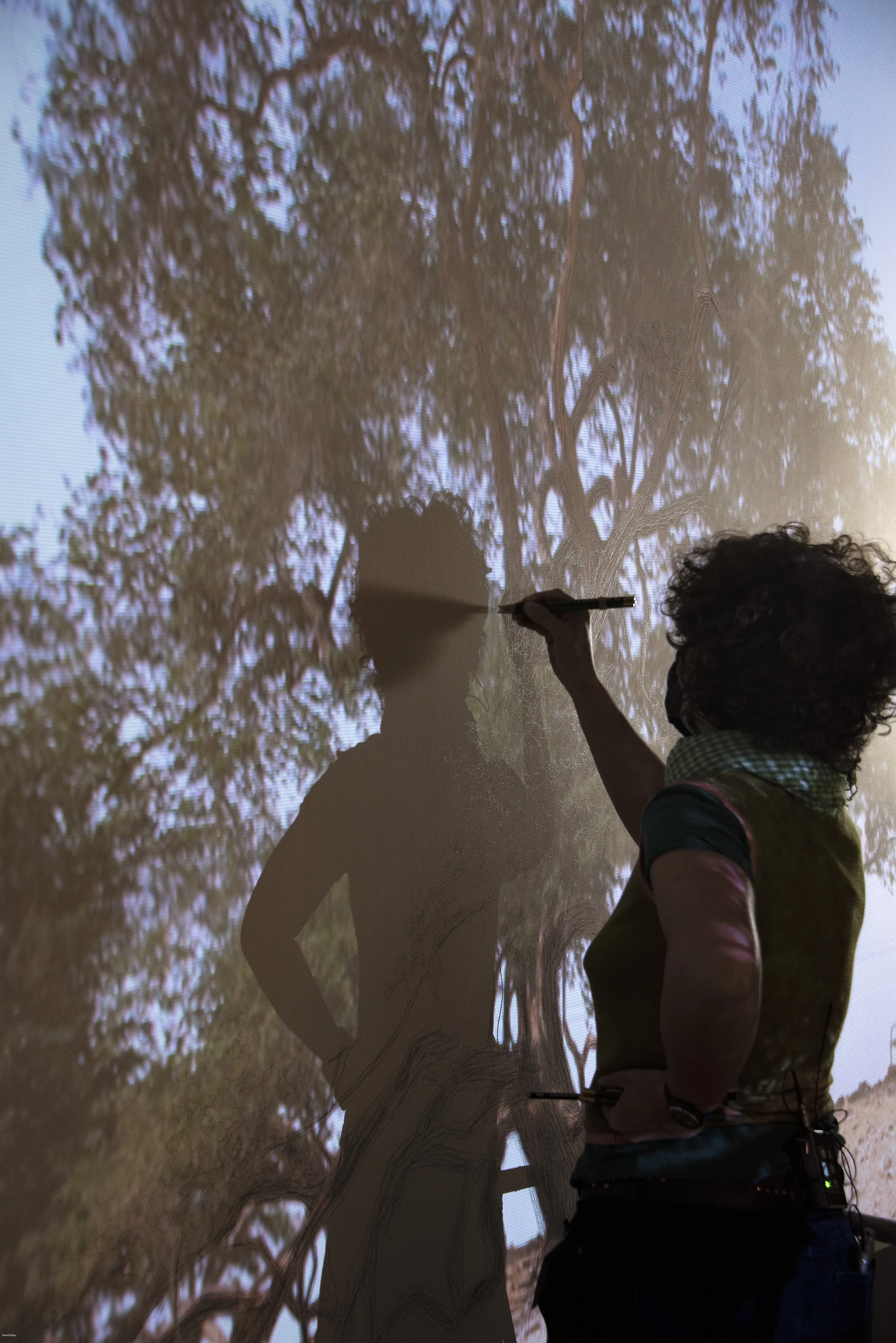 Avish Khebrehzadeh creating-Tree of Life in Blue-2021