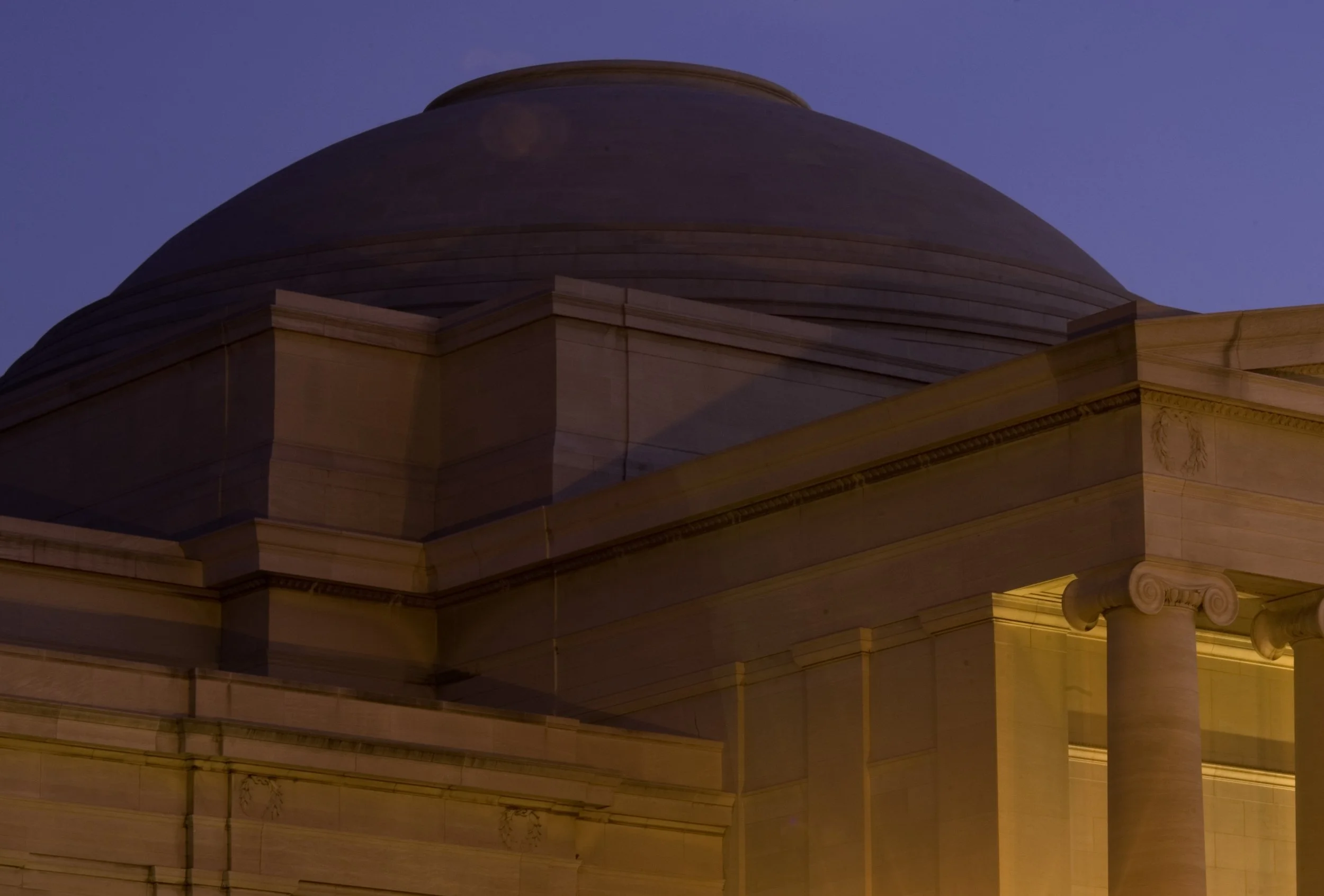 West Building dome at evening