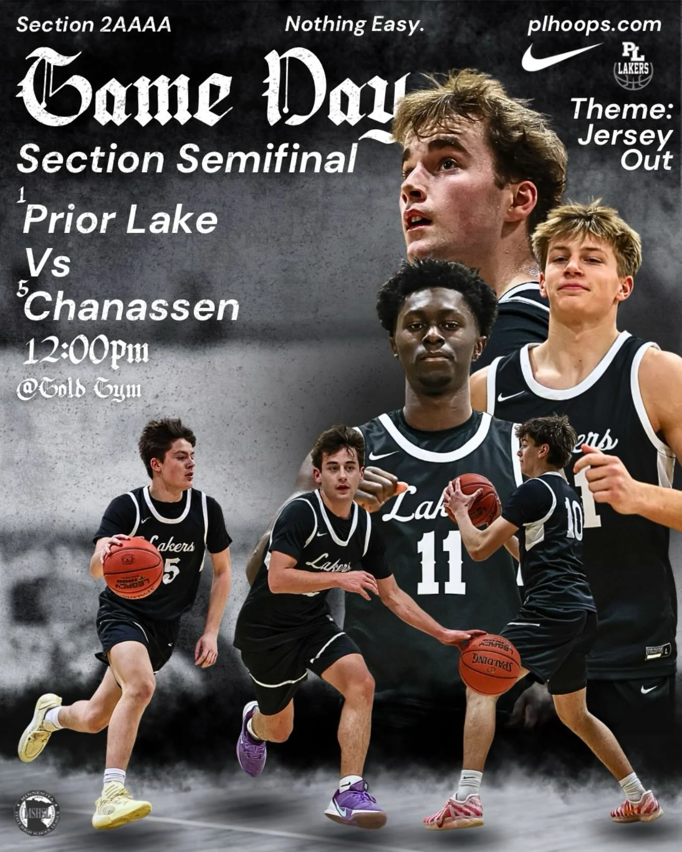 Gameday! Wear your favorite jersey and come cheer on the Lakers as they look to advance to the section final! #26stops1destination
