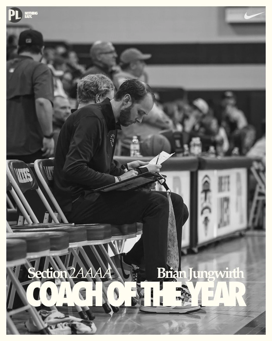 The Lakers are proud to celebrate coach Brian Jungwirth as the Section 2AAAA Coach of the Year. Thanks to all the coaches for your hard work and dedication this season! #CoachOfTheYear
