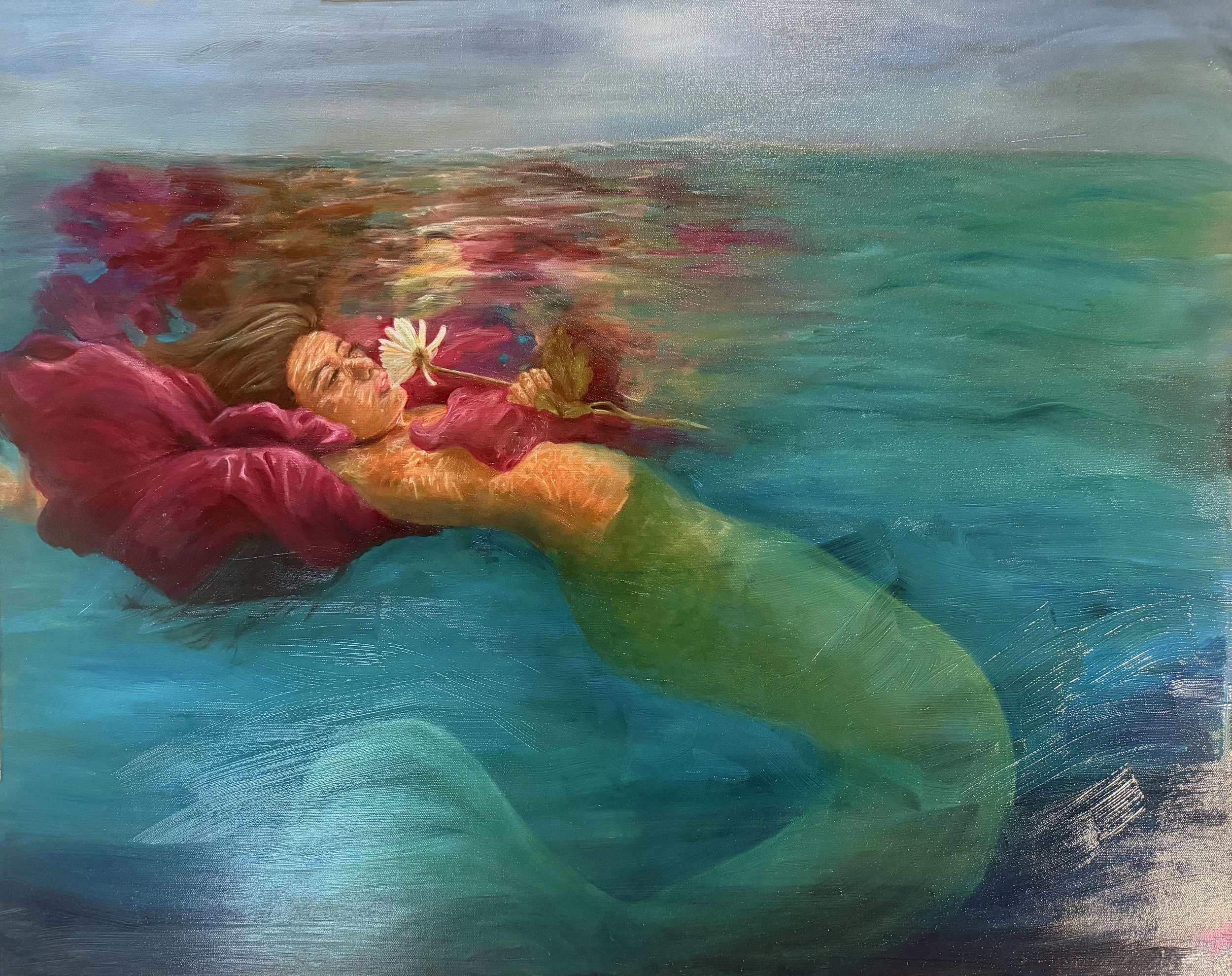 "Still The Tide" A quiet surrender to depth and light- held between release and trust, where stillness becomes its own form of strength 