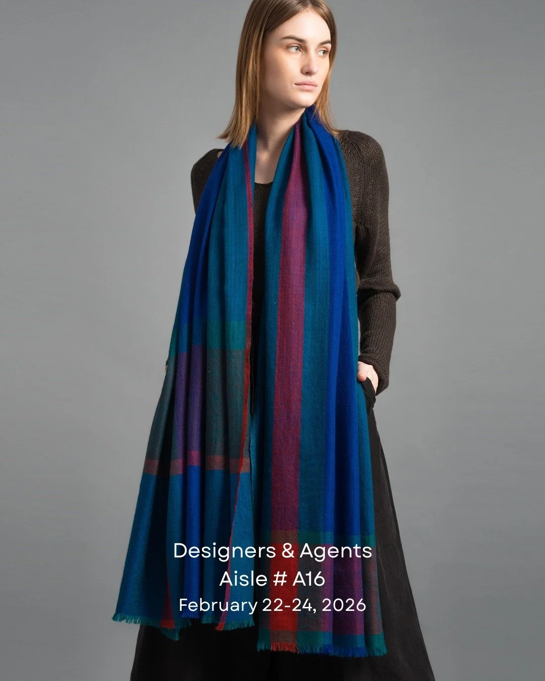 We&rsquo;re bringing our FW26 handmade cashmere collection from Kashmir to New York @designersandagents
February 22&ndash;24
Aisle A16
Experience the softness, the handwoven textures, and the quiet luxury of artisanal cashmere.
Come by, say hello &md
