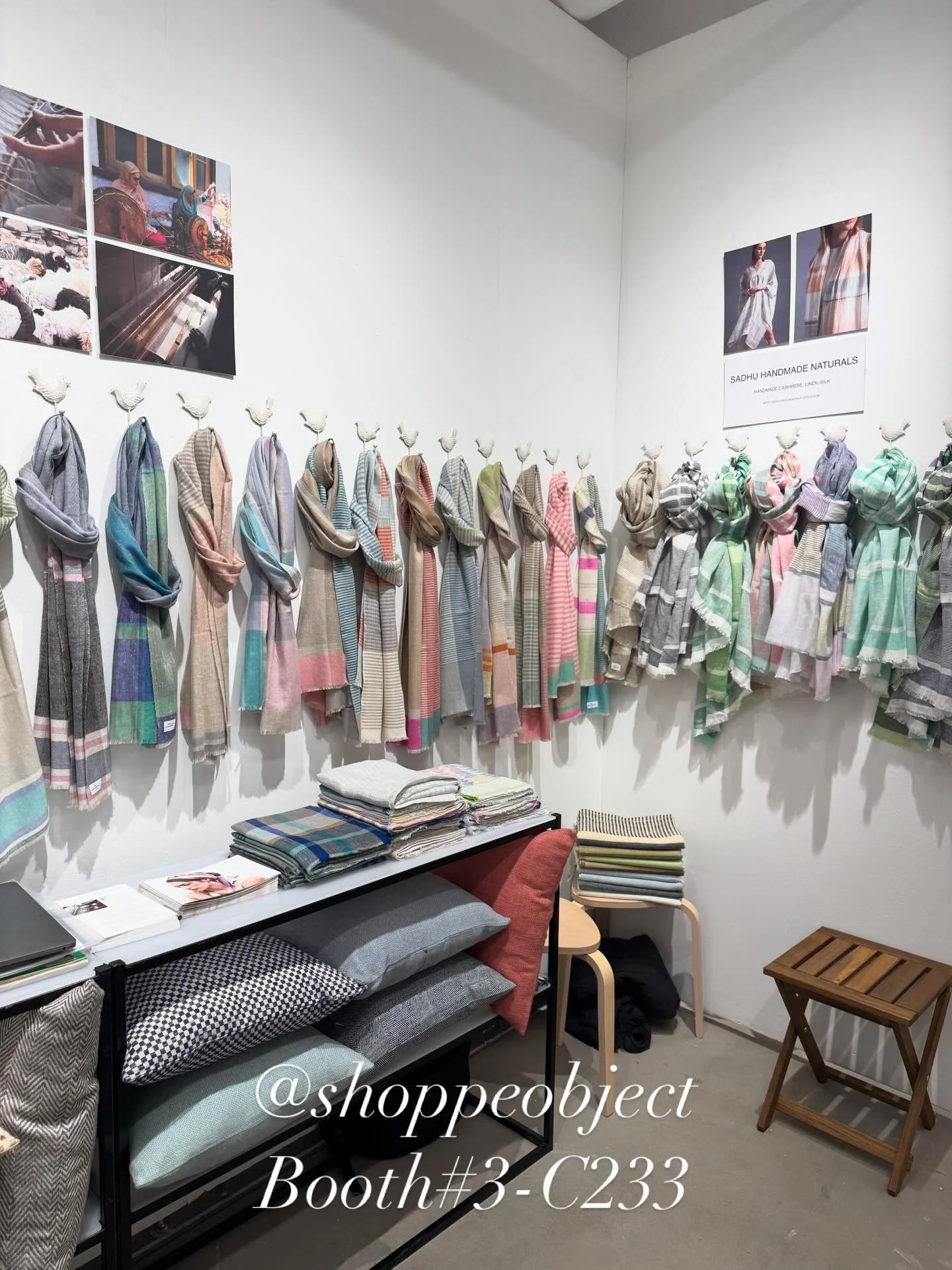 We are exhibiting @shoppeobject from 1st-3rd. Please come and have a look at our handwoven linen, cashmere and silk scarves, throws, kaftans and cushion covers. Booth # 3-C233 #handwovencashmere #pashmina #sustainablestyle #slowfashion