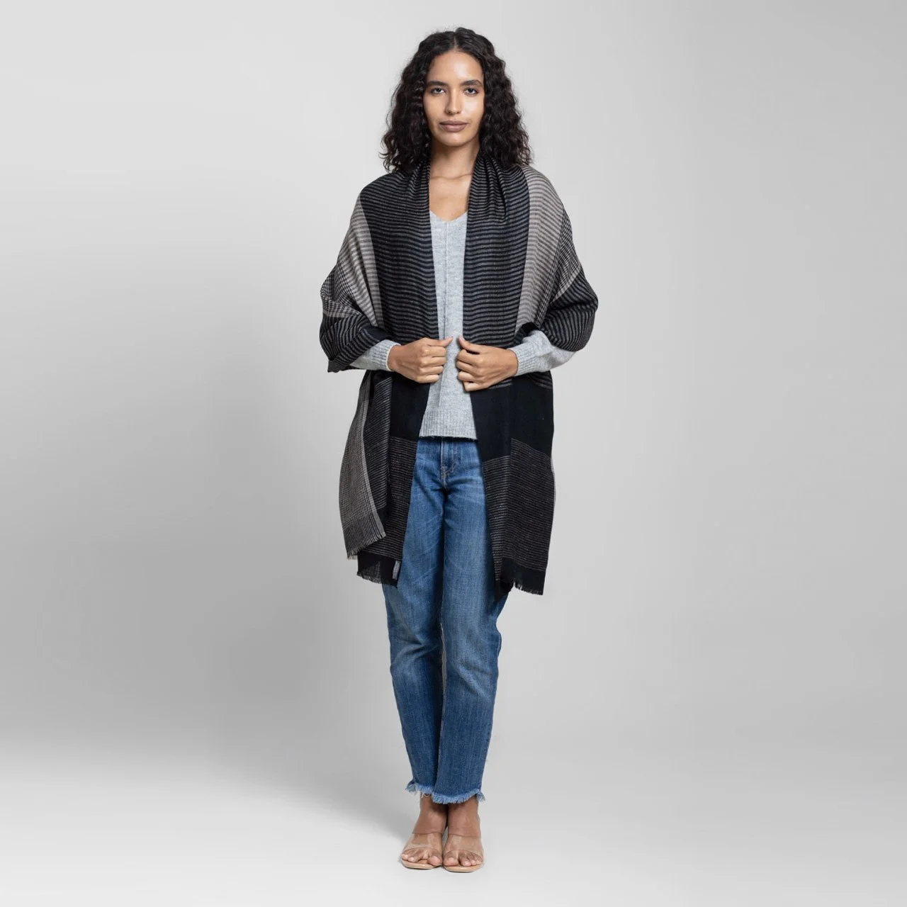 Grey Axis Handwoven Cashmere Scarf