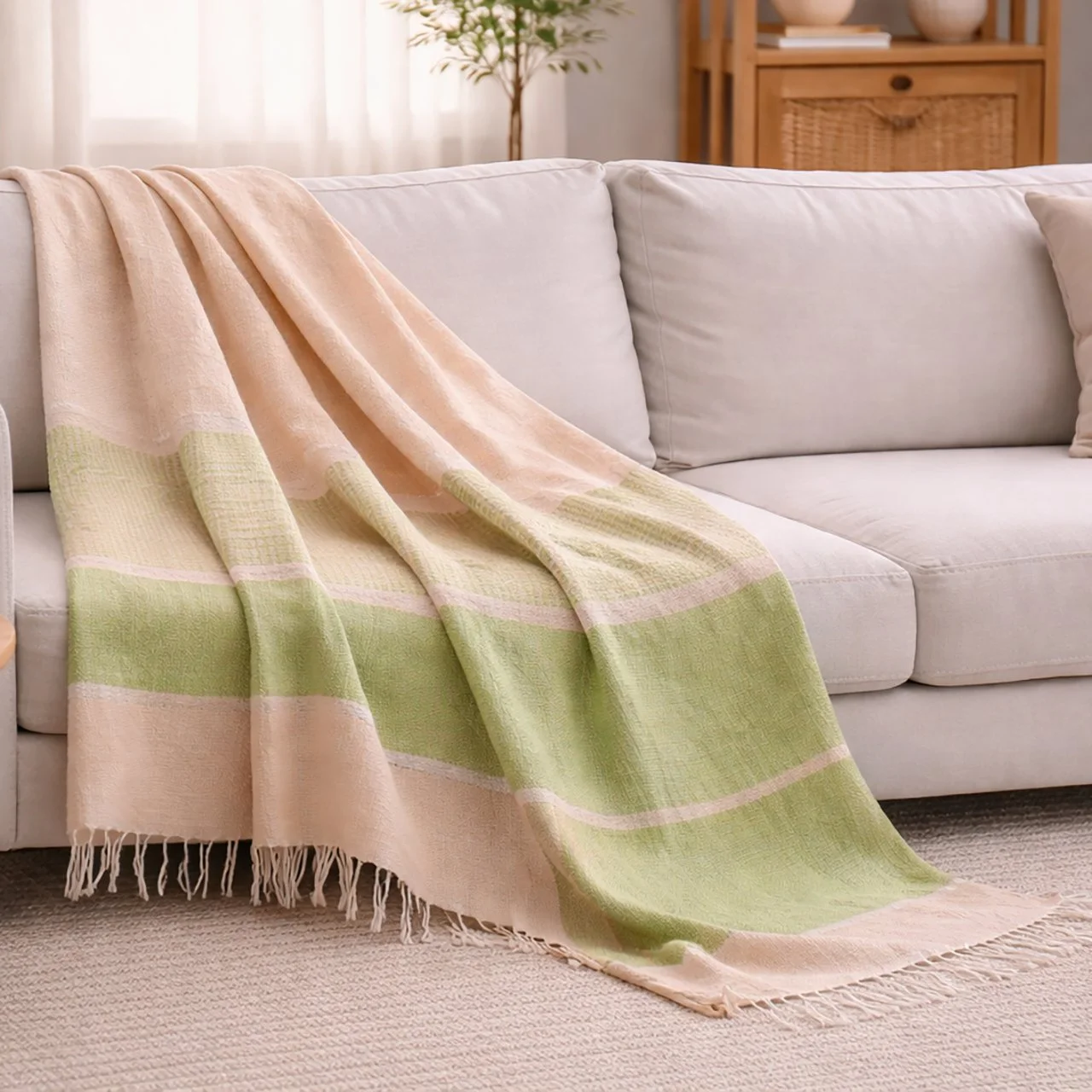 Morning Bloom Linen Blend Throw