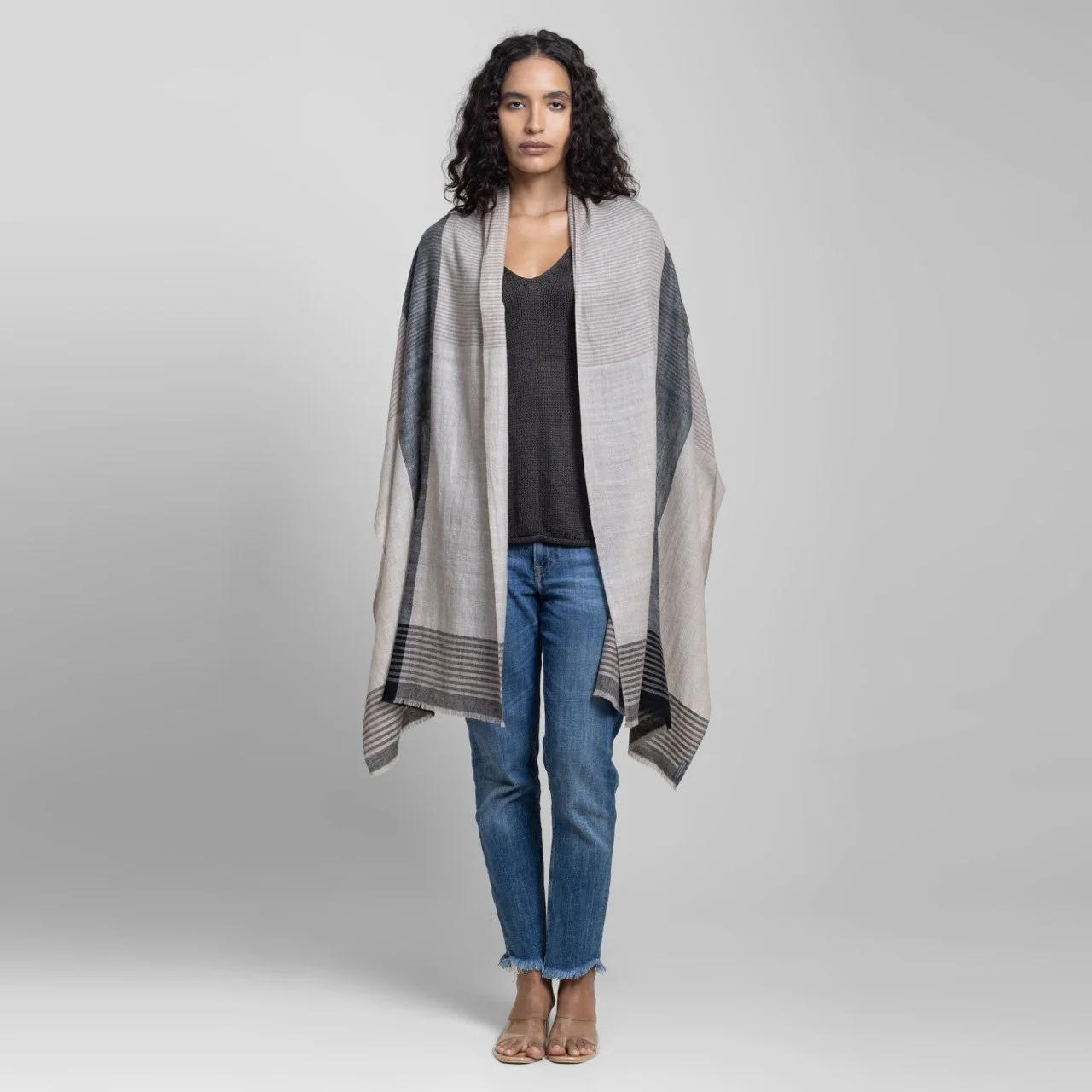 Mist Handwoven Cashmere Shawl