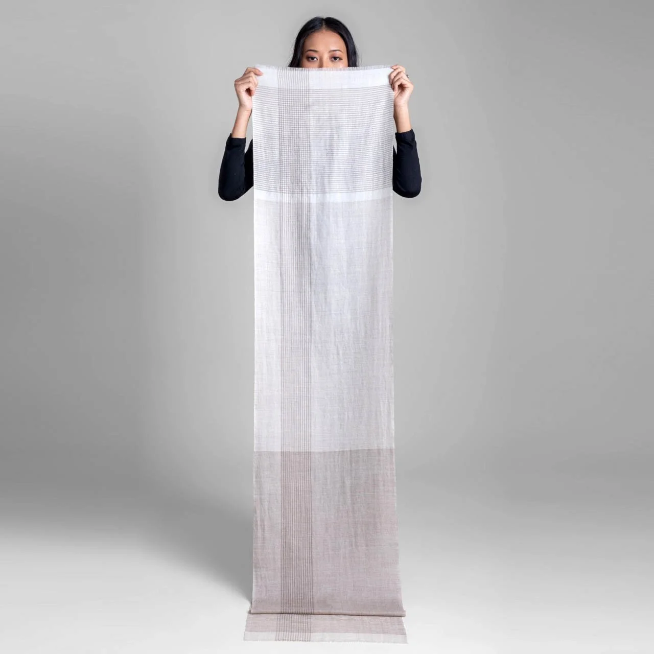 Pearl Drift Handwoven Cashmere Scarf