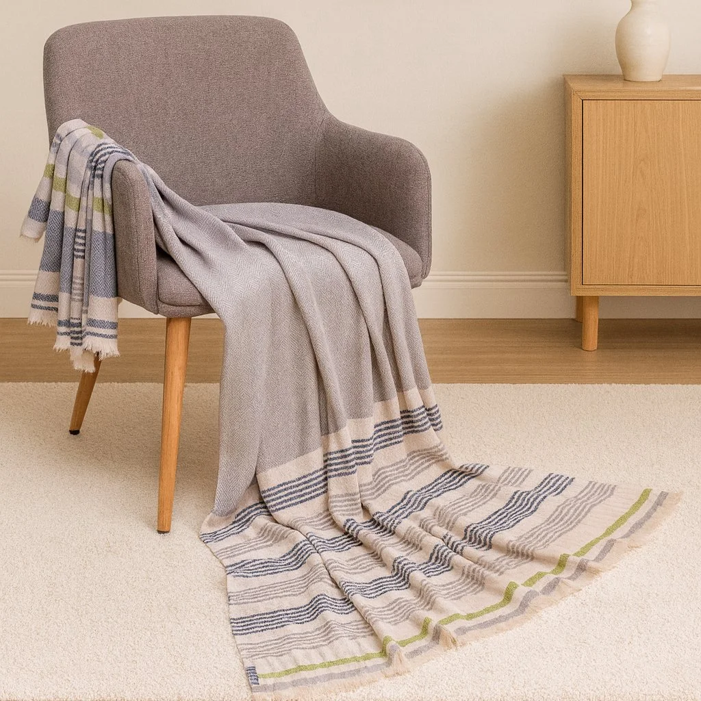 Valley Breeze Handwoven Cashmere Throw