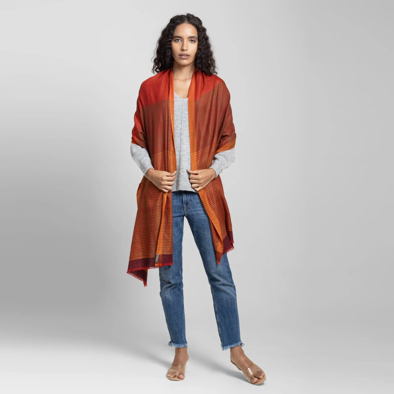 Copper Haze Handwoven Cashmere Scarf