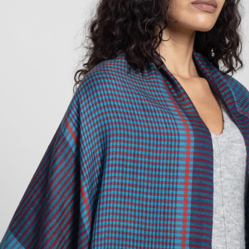 Deep Current Handwoven Cashmere Scarf