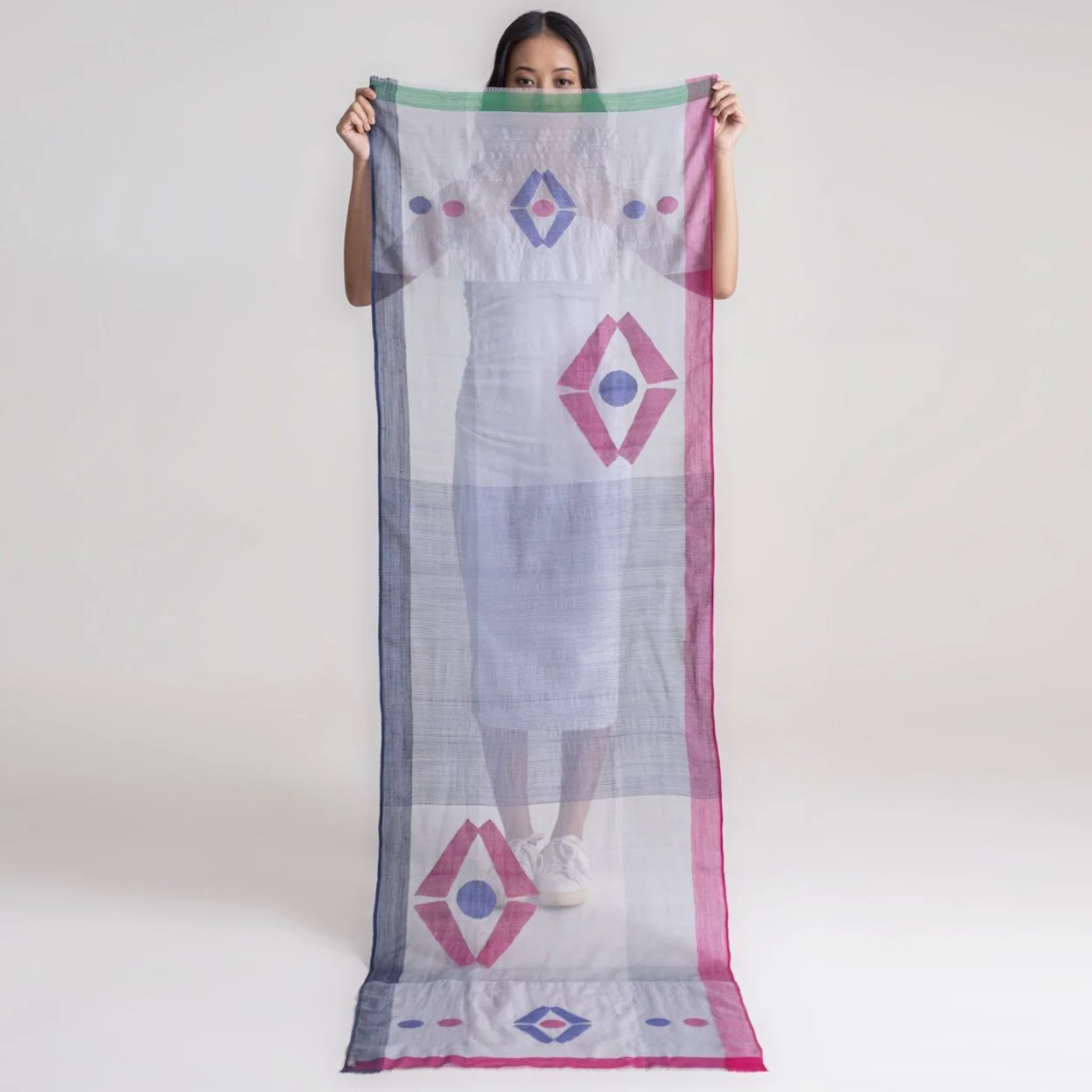 Noema Silk-Wool Jamdani Scarf