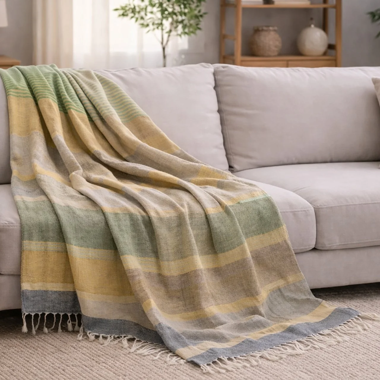 Quiet Meadow Linen Blend Throw
