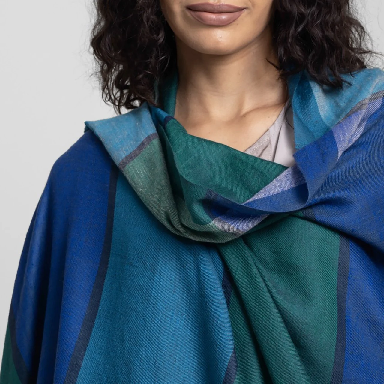 Blue Haven Handwoven Cashmere Shawl