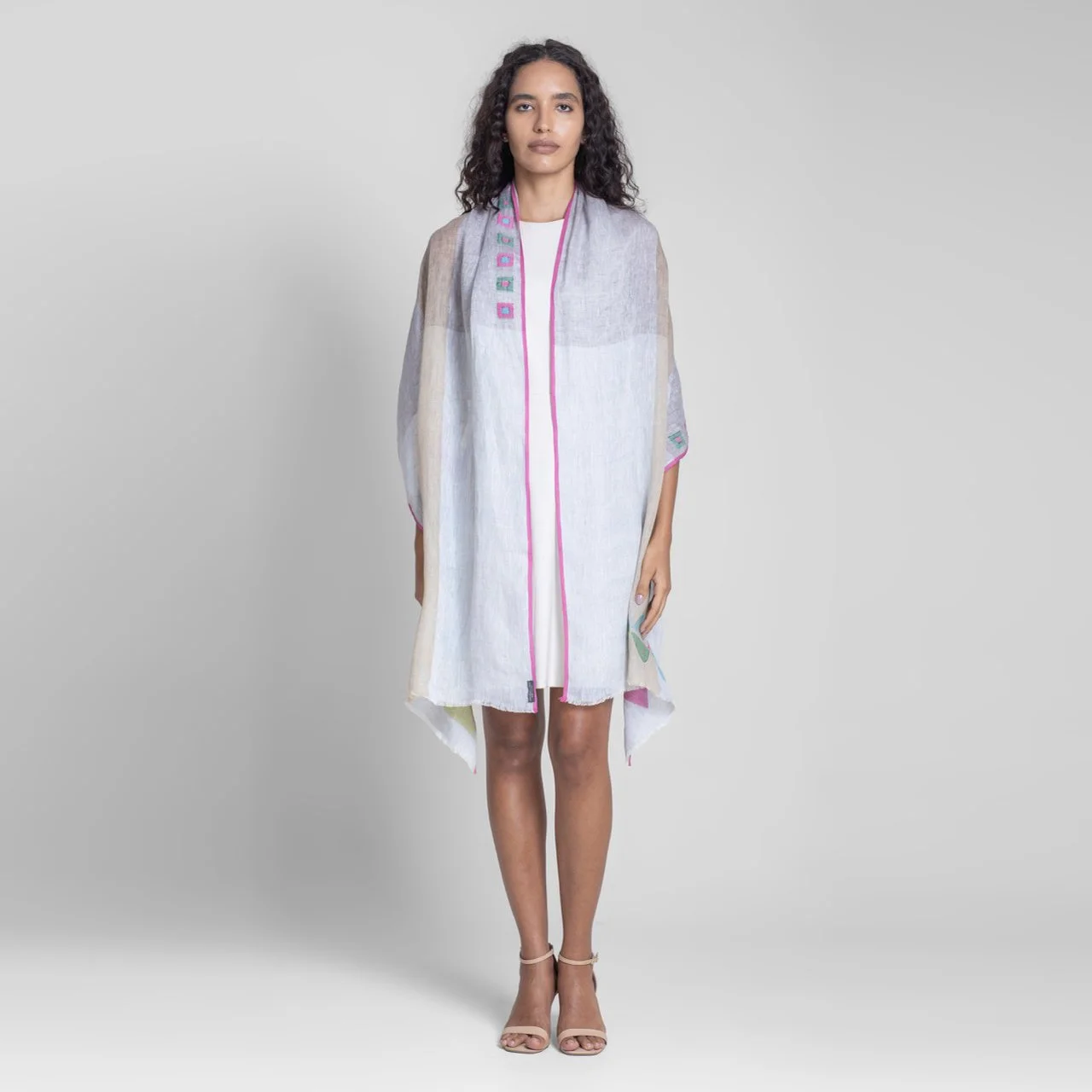 Quiet Spectrum Handwoven Linen Scarf