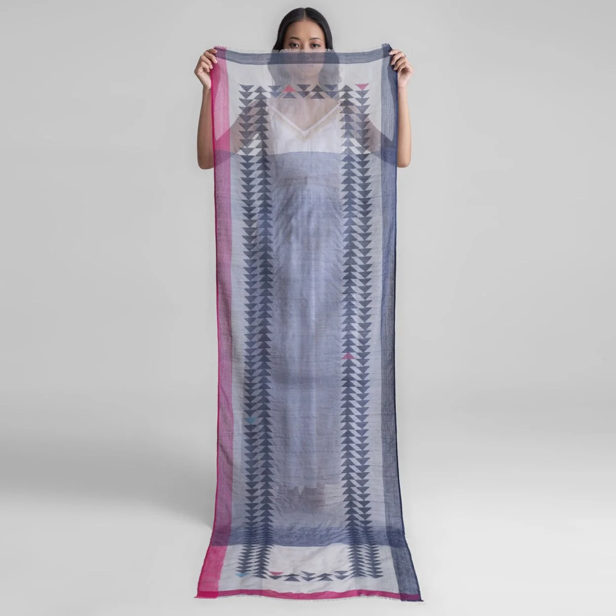 Etherea Silk-Wool Jamdani Scarf