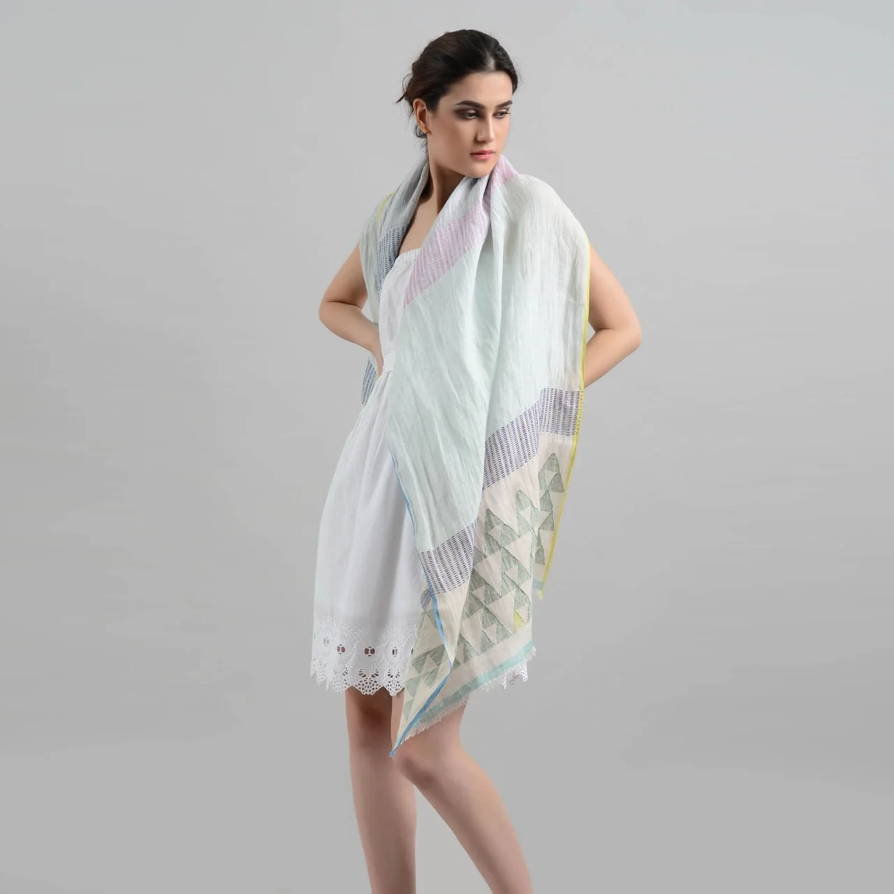 Woven Whisper Handwoven Linen Scarf