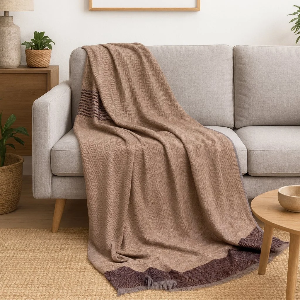 Moorland Handwoven Cashmere and Wool Throw