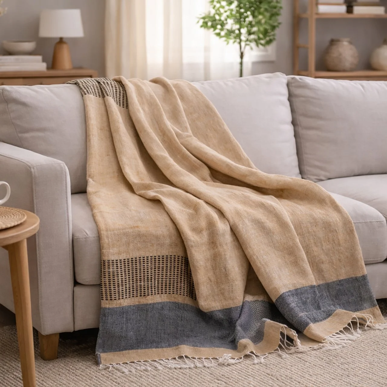 Soft Terrain Linen Blend Throw