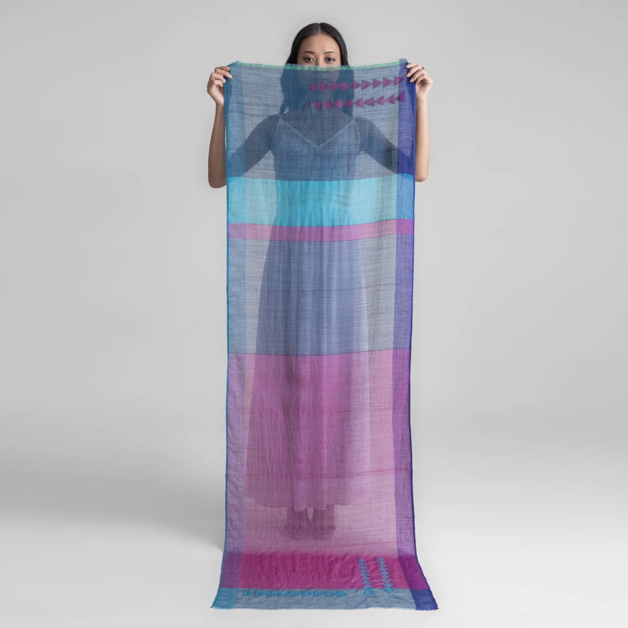 Linea Silk-Wool Jamdani Scarf