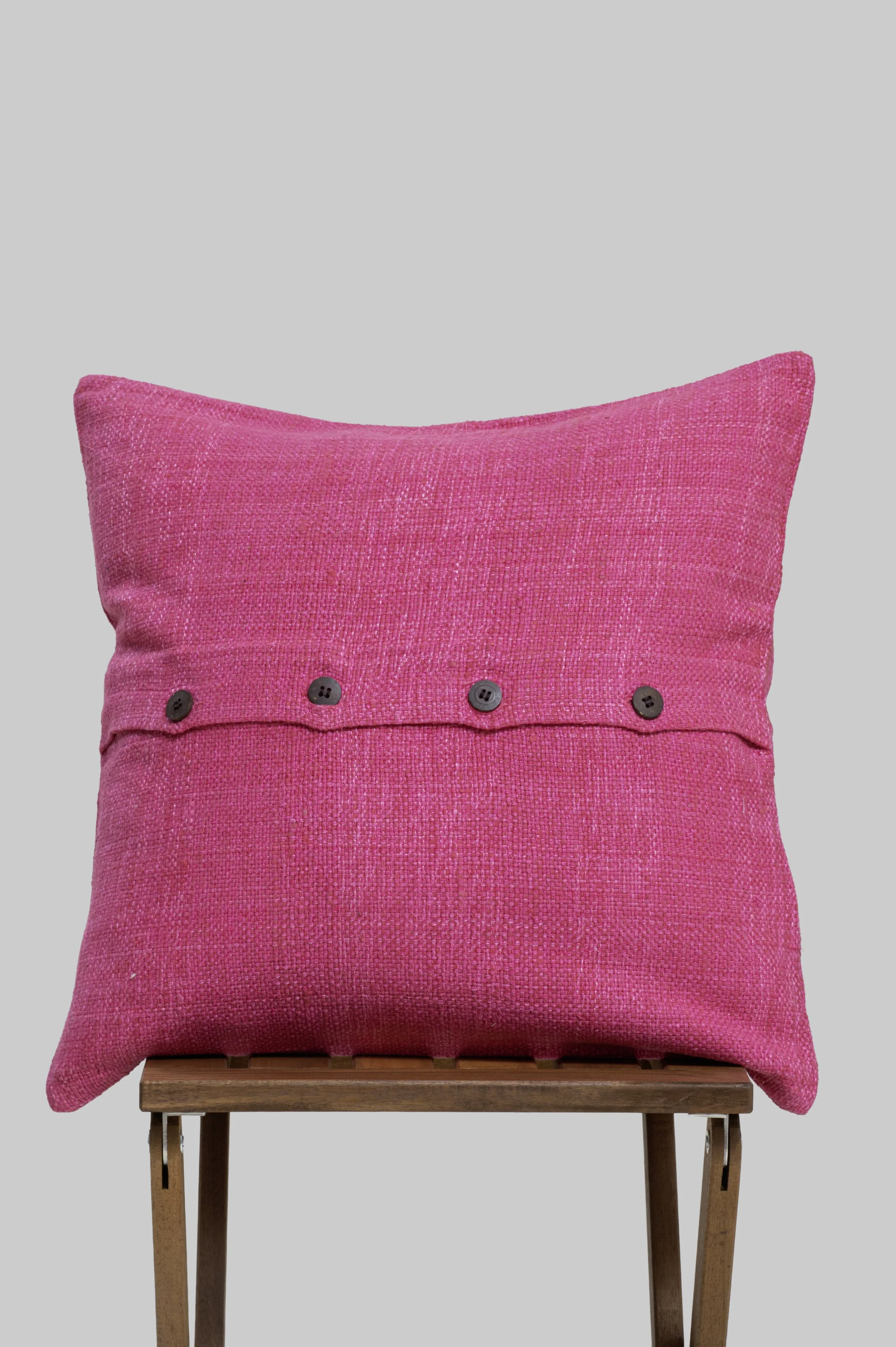 Buttoned Hand-Spun Silk Cushion Cover