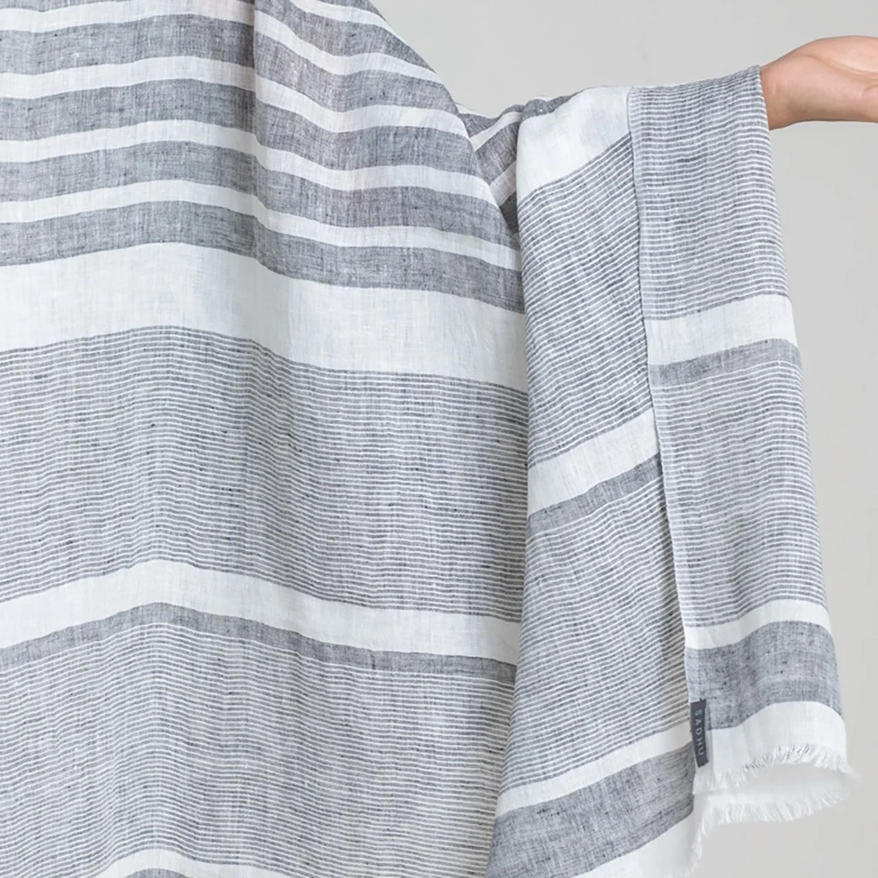 Grey Tide Handwoven Linen Wrap