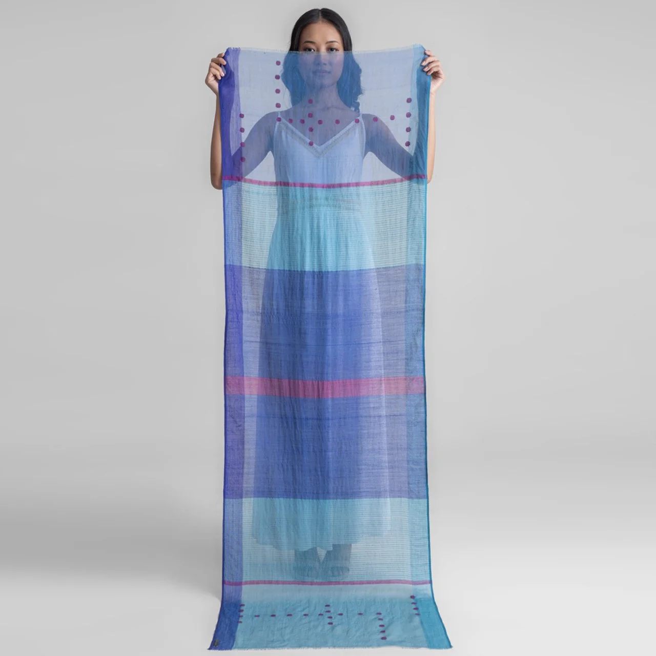 Drift Dot Silk-Wool Jamdani Scarf