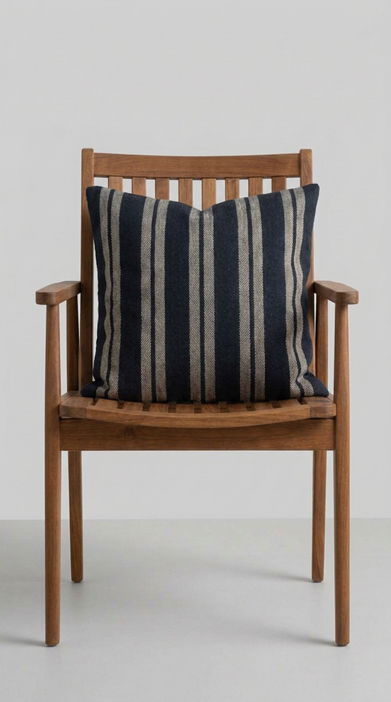 Midnight Stripe Handwoven Silk Cushion Cover
