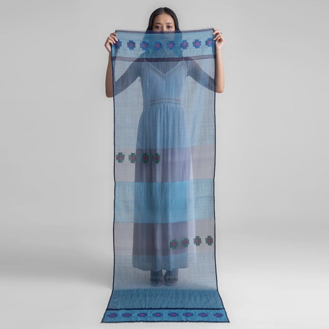 Eira Silk-Wool Jamdani Scarf