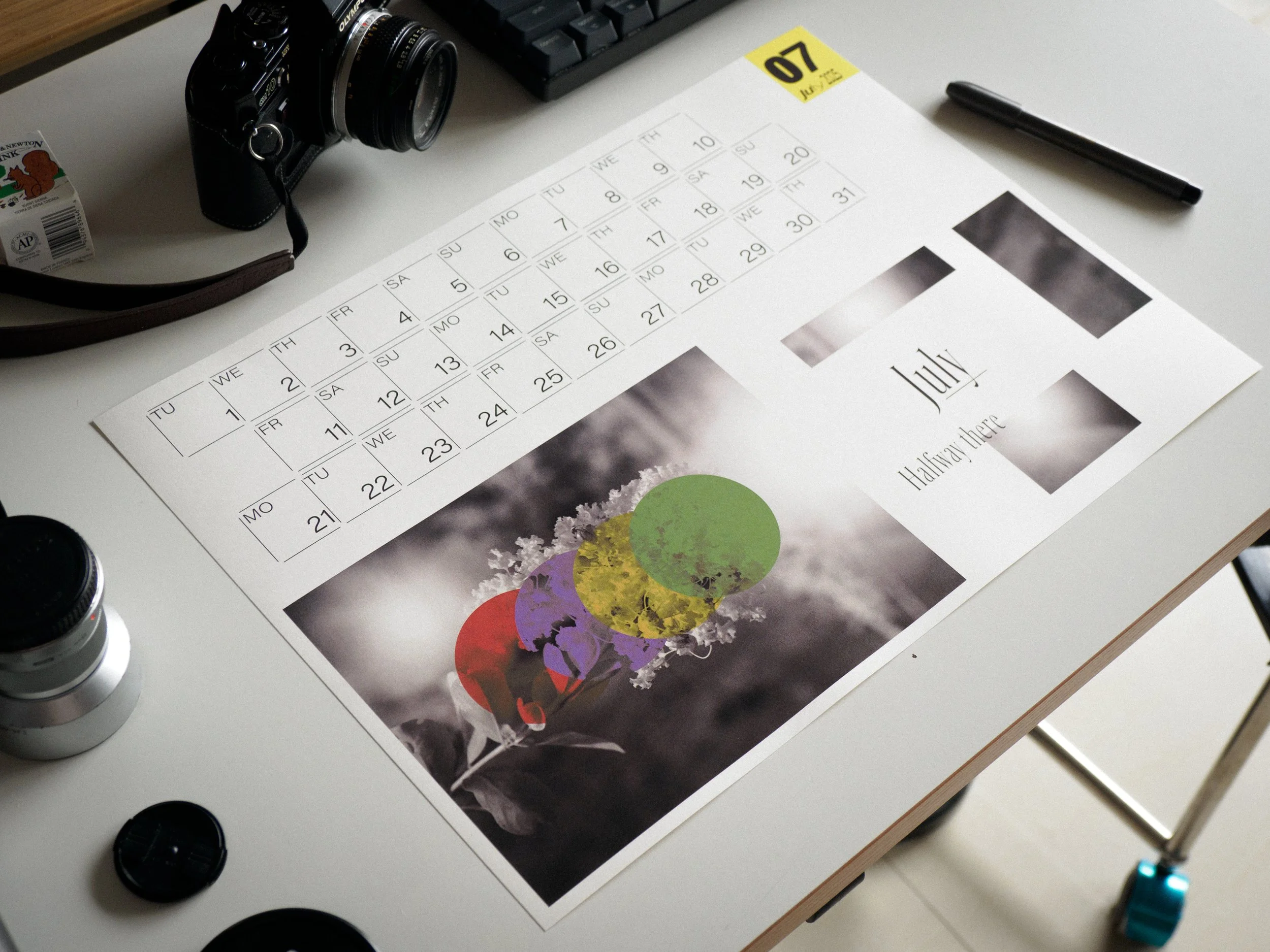 TypeO calendar desktop print