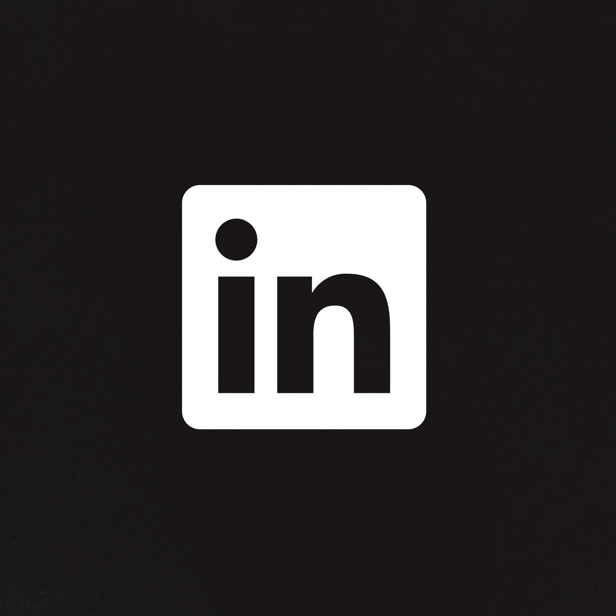 LinkedIn logo with black background.