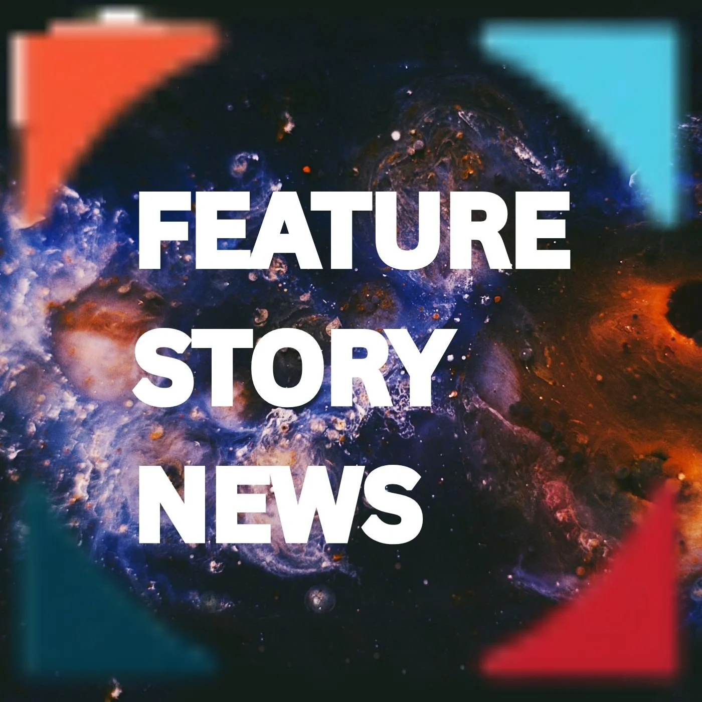 Feature Story News program graphic featuring cosmic background, bold typography, and BBN31 branding.