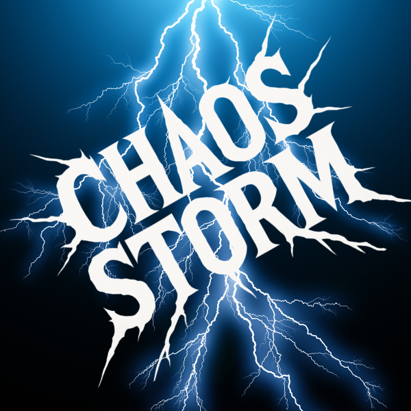 Chaos Storm metal band cover featuring lightning bolts, bold logo typography, and BBN31 branding.