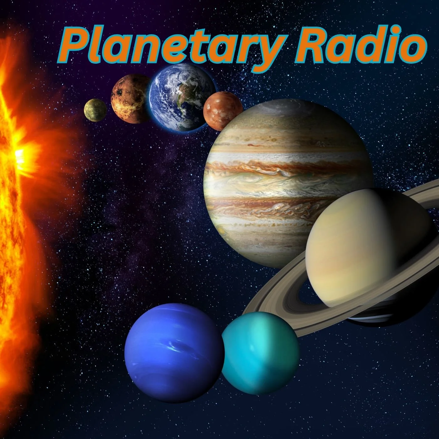 Planetary Radio science and space podcast cover featuring the solar system, planets, and BBN31 branding.